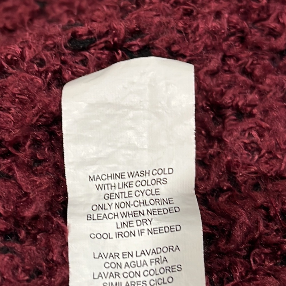 Kensie Maroon Knit OVERSIZED CHUNK CARDIGAN, SWEATER WOMEN SIZE XL: - Picture 11 of 11